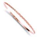 14k Rose Textured Slip-on Stackable Bangle Bracelet - 8 Inch