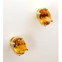 Elegant Oval Citrine Stud Earrings