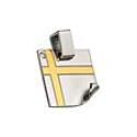 Stainless Steel Folded - Gold Plated CZ Pendant