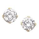 3/ 4 ct. KL - I1 Round Brilliant Cut Diamond Earring Studs in 14K Yellow Gold