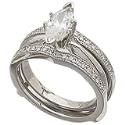 14Kt White Gold Distinctive Diamond Ring Guard Enhancer (Center ring is not included)