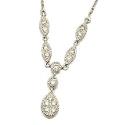 1/ 4CT.T.W. Sparkling Round Cut Diamonds, 14K White Gold. Diamond Fashion Necklace