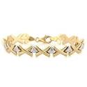 14K Yellow and White Gold 2 Tone Stampato "X" Bracelet - 7