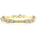 14K Yellow and White Gold 2 Tone Track Link w/ Screws Bracelet - 7