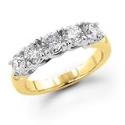 14K Yellow Gold 1.00 ctw. Five - Stone Diamond Wedding / Anniversary Band (G-H;SI1-2)
