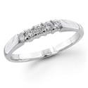 14K White Gold 1/ 4 ctw. Five - Stone Diamond Wedding / Anniversary Band (I-J;I1-2)