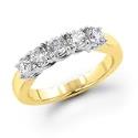 14K Yellow Gold 1/ 2 ctw. Five - Stone Diamond Wedding / Anniversary Band (I-J;I1-2)