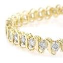 1 Carat Diamond 14K Gold "S" Link Tennis Bracelet (1.00 Carat, J-K, I2-I3)