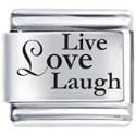 Clearly Charming Live Love Laugh Laser Etched Italian Charm