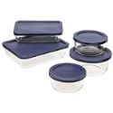 Pyrex Storage 10-Piece Set, Clear with Blue Lids