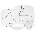 Corelle Square 16-Piece Dinnerware Set, Service for 4, Simple Lines
