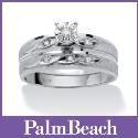2-Piece White Gold Wedding Set