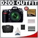 Nikon D200 10.2MP Digital SLR Camera + Nikon 18-200mm f/ 3.5-5.6 G ED-IF AF-S VR DX Zoom-Nikkor Lens + Lexar 2GB 133x Professional Series CompactFlash (CF) Card + High Speed USB 2.0 CompactFlash (CF) Card Reader + Nikon EN-EL3e Rechargeable Li-ion Battery + Nikon SLR System Case + Memory Card Storage Wallet + Microfiber Cleaning Cloth