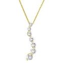10K Yellow Gold 1/ 4 ct. Diamond "Journey of Love" Curve Pendant with Chain