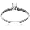 14k White or Yellow Gold Princess-Cut Solitaire Engagement Ring (1/ 10 ct, I-J Color, I1-I2 Clarity)