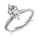 14k White or Yellow Gold Marquise Solitaire Diamond Ring (1/ 4 ct, I-J Color, I1-I2 Clarity)