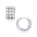 14k White 2.5 mm Round CZ Hinged Earrings