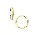 14k Yellow 2 mm Round CZ Hinged Earrings