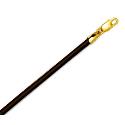 14k Yellow 2 mm Round Black Rubber Necklace - 18 Inch