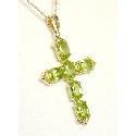 Bold Oval Peridot Cross Pendant