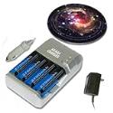 Pro Series Fast & Smart AAA / AA battery charger for FLIP VIDEO ULTRA nimh and nicad batteries. Includes 4 Premium 2700 Ni-MH rechargeable Batteries + bonus Mousepad