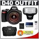 Nikon D40 6.1MP Digital SLR Camera + Nikon 18-135mm AF-S DX f/ 3.5-5.6G ED-IF Lens + Nikon SB-400 AF Speedlight Flash + High Speed USB 2.0 SecureDigital (SD) Card Reader + Nikon SLR System Case
