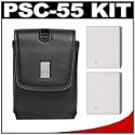 Canon PowerShot PSC-55 Deluxe Leather Compact Case + (2) NB-4L Batteries Kit for SD1100 IS, SD1000, SD940 IS, SD750, SD630, SD600, SD450 & SD430 Digital Cameras
