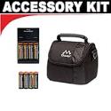 Accessory Kit for Canon Powershot Digital Cameras (S2 IS, S3 IS, S5 IS, SX100 IS) with Digital Camera Case + (4) 2700mAh AA NiMH Batteries & 110/ 220V Rapid Charger + Additional (4) 2700mAh AA NiMH Rechargeable Batteries