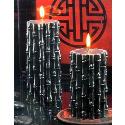 Black Bamboo Pillars Candles