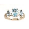 Blue Topaz & Diamond Ring