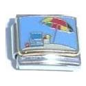 Clearly Charming Beach and Umbrella Italian Charm Bracelet Link