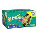 Pampers Baby-Dry Diapers, Size 4 (22-37 Lbs) Economy Plus Pack (176 Diapers)
