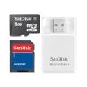 Sandisk 6GB MicroSDHC (MicroSD High Capacity) Memory Card w/ MicroMate Reader (SDSDQ-6144-E11M, Retail Package)