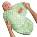 Kiddopotamus & Co 100% Cotton Knit SwaddleMe?? Green Cocoa Dot - Large